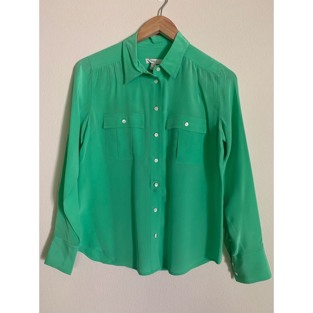 J.Crew Blythe Blouse in Silk Green